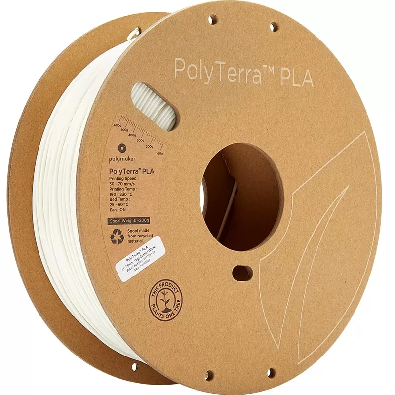 PolyTerra PLA Blanc coton - 1.75mm - 1 kg PolyTerra PLA Blanc coton - 1.75mm - 1 kg